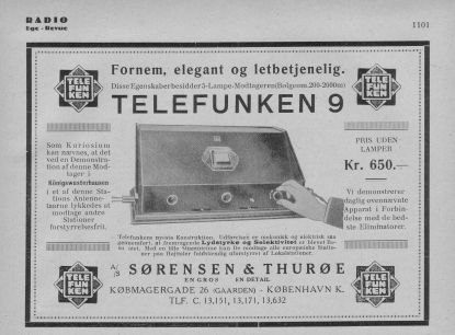 Telefunken T9 Annonce