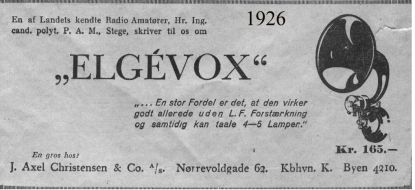 Elgevox Tragt Højttaler, No: 3382-Annonce